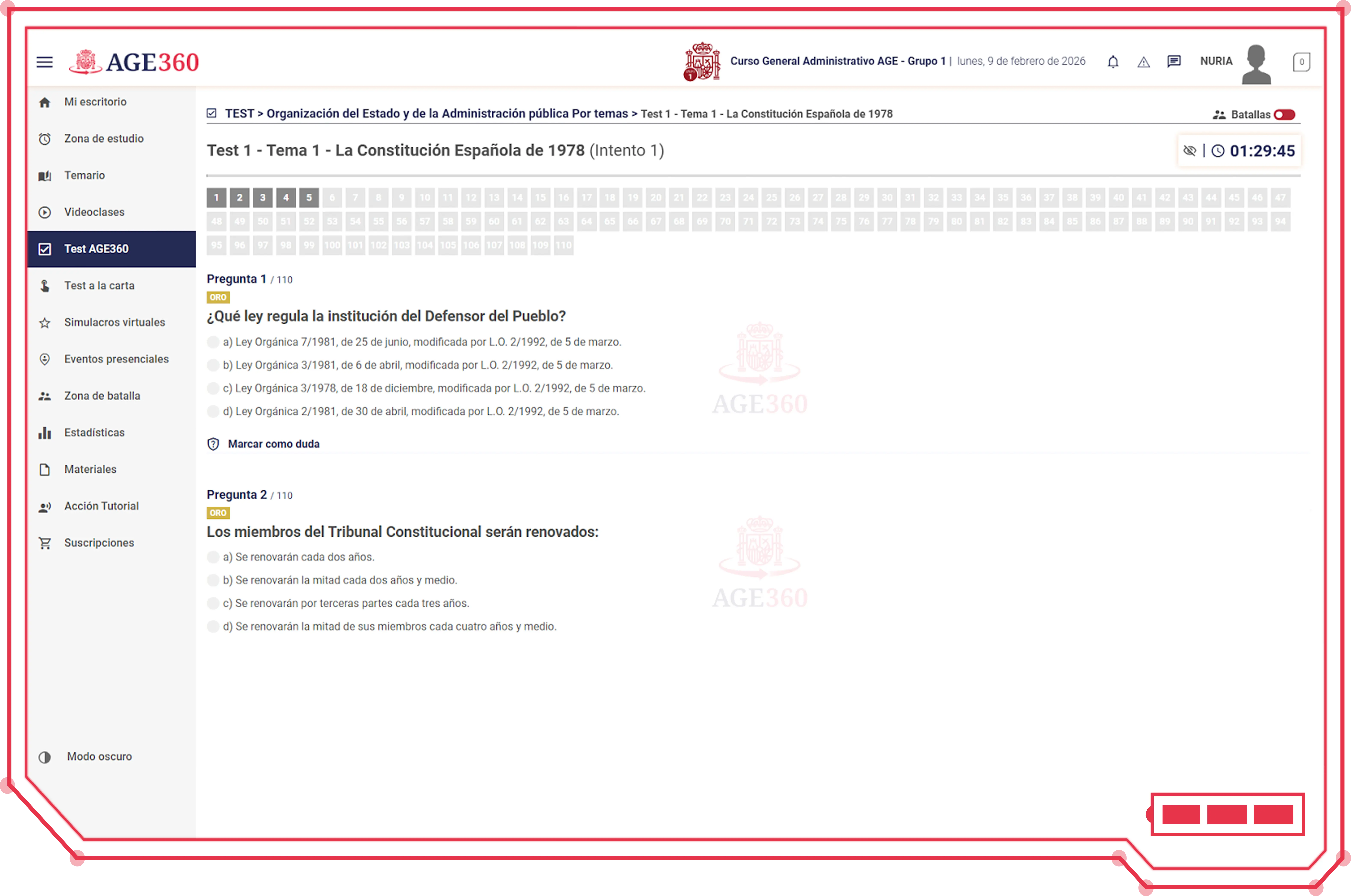 Imagen del aula virtual